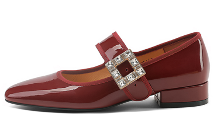 (Women) Luiza Barcelos Casual Flat 'Burgundy Crystal Patent Leather' X901957
