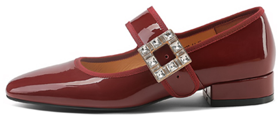 (W) Luiza Barcelos Flat Kasual 'Kulit Paten Kristal Burgundy' X901957 Buy (W) Luiza Barcelos Flat Kasual 'Kulit Paten Kristal Burgundy' X901957