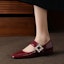 Order (W) Luiza Barcelos Flat Kasual 'Kulit Paten Kristal Burgundy' X901957