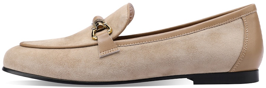 (W) Luiza Barcelos Sepatu Flat Kasual 'Metal Buckle Suede Cokelat' X901935 Buy (W) Luiza Barcelos Sepatu Flat Kasual 'Metal Buckle Suede Cokelat' X901935