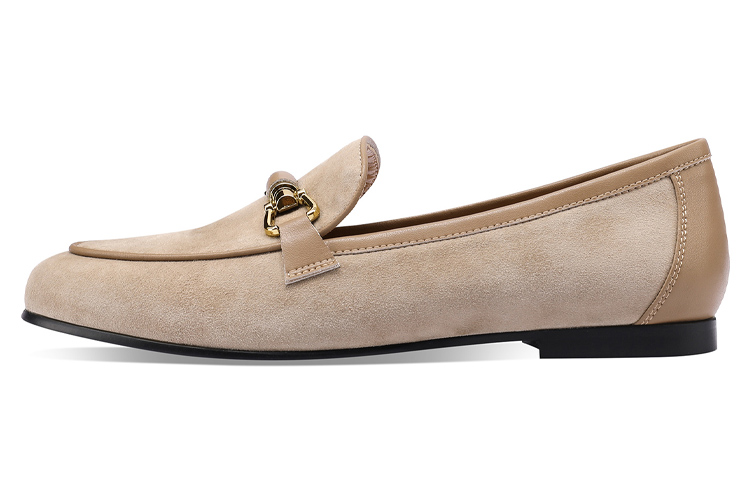 (Women) Luiza Barcelos Casual Flat 'Metal Buckle Brown Suede' X901935