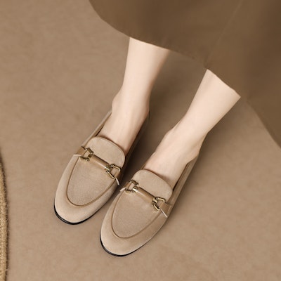 (Women) Luiza Barcelos Casual Flat 'Metal Buckle Brown Suede' X901935 Purchase (Women) Luiza Barcelos Casual Flat 'Metal Buckle Brown Suede' X901935