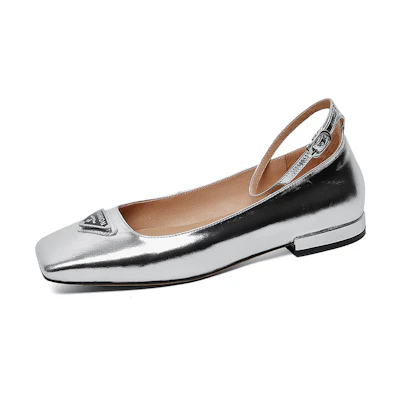 (W) Luiza Barcelos Casual Flat 'Silver'