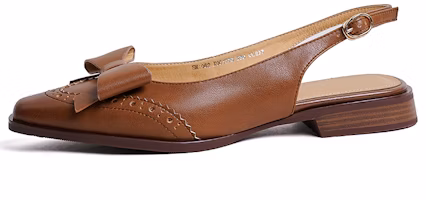 (Women) Luiza Barcelos Casual Flats 'Retro Bow Brown' X901776 (Women) Luiza Barcelos Casual Flats 'Retro Bow Brown' X901776