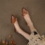 Lookbook (W) Luiza Barcelos Kasut Rata Kasual 'Retro Bow Coklat' X901776