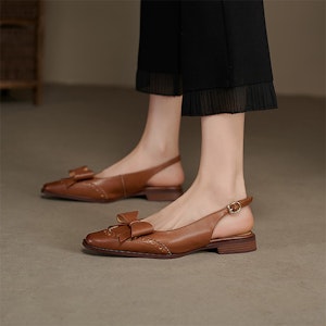 (W) Luiza Barcelos Kasut Rata Kasual 'Retro Bow Coklat' X901776 Shop (W) Luiza Barcelos Kasut Rata Kasual 'Retro Bow Coklat' X901776