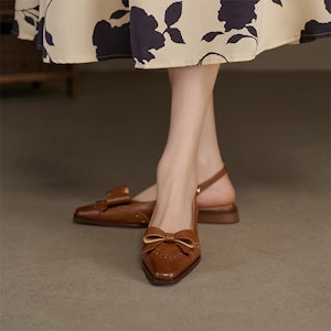 (W) Luiza Barcelos Kasut Rata Kasual 'Retro Bow Coklat' X901776 Purchase (W) Luiza Barcelos Kasut Rata Kasual 'Retro Bow Coklat' X901776