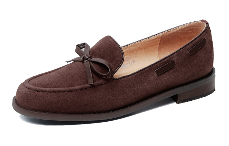 (Women) Luiza Barcelos Casual Flats 'Tan Simple Bow Round Toe' X901115