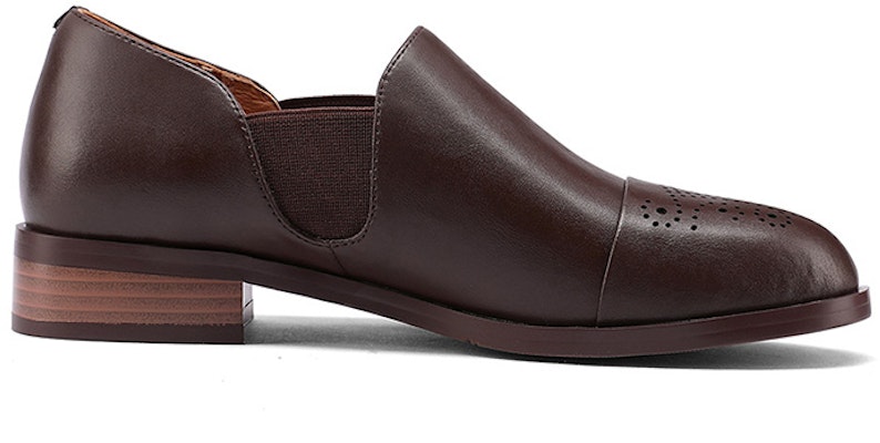 (W) Luiza Barcelos Sepatu Kasual 'Brown Delicate Carving Chunky Heel' X901150 Order (W) Luiza Barcelos Sepatu Kasual 'Brown Delicate Carving Chunky Heel' X901150