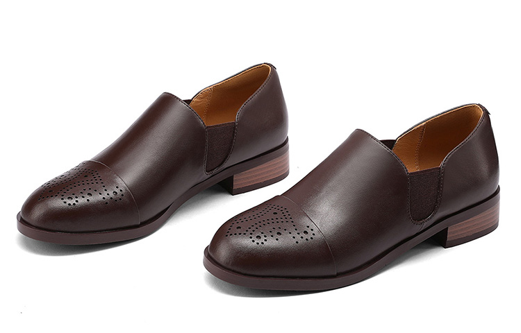 Shop (W) Kasut Kasual Luiza Barcelos 'Tumit Tebal Ukiran Halus Coklat' X901150