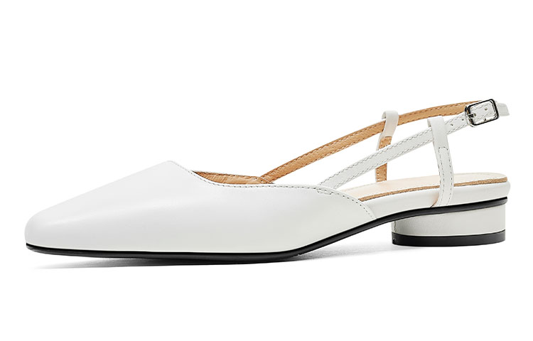 (W) Luiza Barcelos Casual Square Toe 'Simple Black Leather'