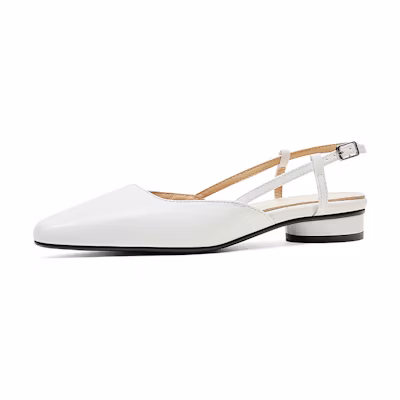 (W) Luiza Barcelos Casual Square Toe 'Simple Black Leather'