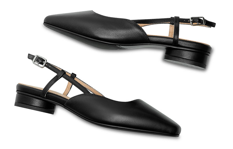 (W) Luiza Barcelos Casual Square Toe 'Simple Black Leather' 圖 11