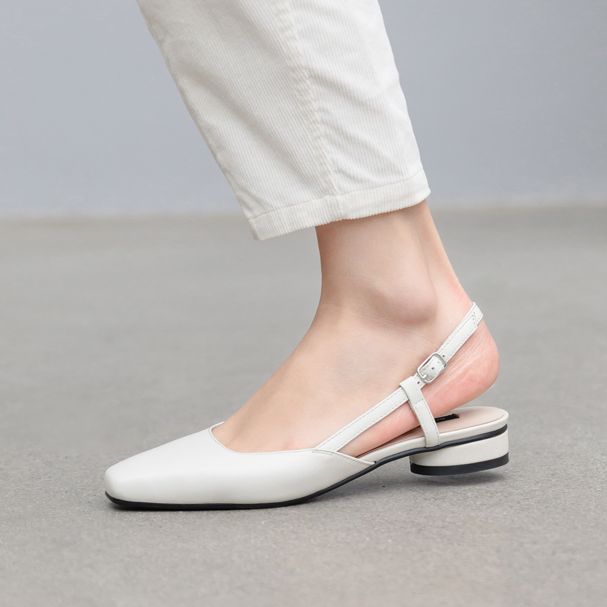 (W) Luiza Barcelos Casual Square Toe 'Simple Black Leather' 圖 6