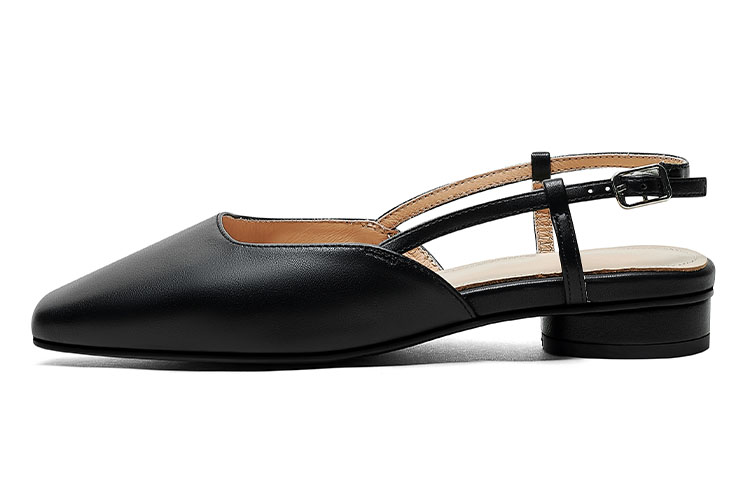 (W) Luiza Barcelos Casual Square Toe 'Simple Black Leather' 圖 7