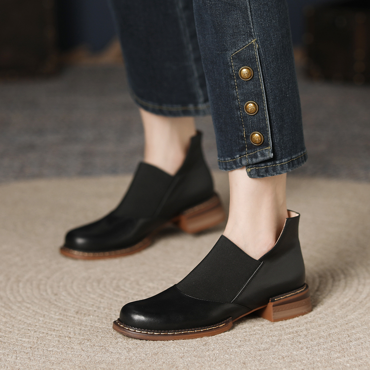 (W) Luiza Barcelos Chunky Heel 'Black British Patchwork' 圖 2