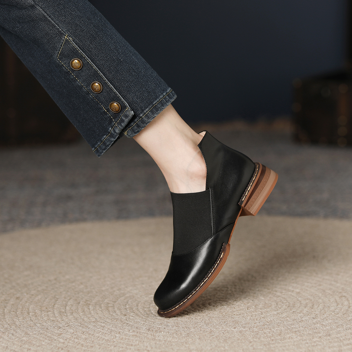 (W) Luiza Barcelos Chunky Heel 'Black British Patchwork' 圖 4