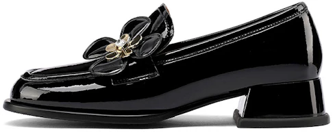 (Women) Luiza Barcelos Chunky Heel 'Carved Black' X901136 (Women) Luiza Barcelos Chunky Heel 'Carved Black' X901136