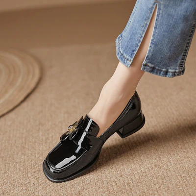 (W) Luiza Barcelos Tacón Grueso 'Tallado Negro' X901136 Details for (W) Luiza Barcelos Tacón Grueso 'Tallado Negro' X901136