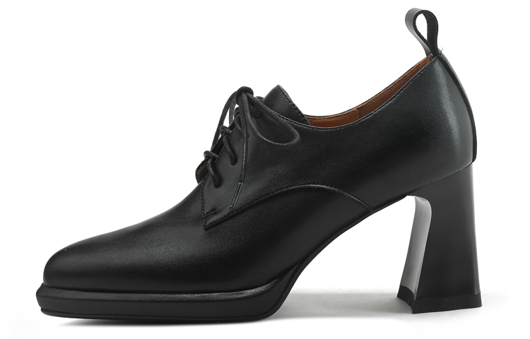 (W) Luiza Barcelos Chunky Heel Boots 'Black CMFTable Versatile British Style'