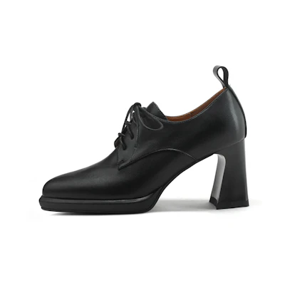 (W) Luiza Barcelos Chunky Heel Boots 'Black CMFTable Versatile British Style'
