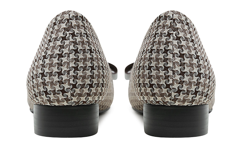 (W) Luiza Barcelos Chunky Heel Pointed Flats 'Metal Buckle Brown Leather & Fabric' 圖 5