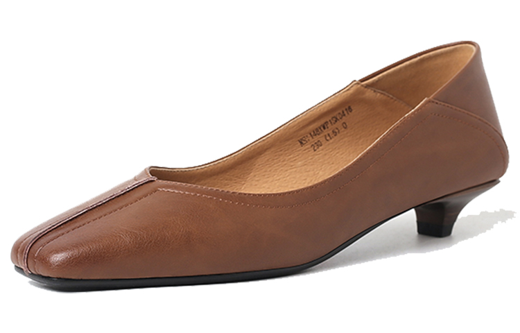 (Women) Luiza Barcelos Classic Retro 'Brown Chunky Heel' X9SK0416