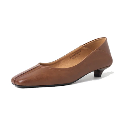 (W) Luiza Barcelos Classic Retro 'Brown Chunky Heel'