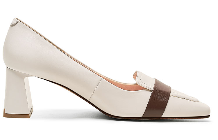 Order (W) ルイザ・バルセロス カラーブロック スクエアトゥ 5.5cm ヒール 'ベージュ' X901065 X901065