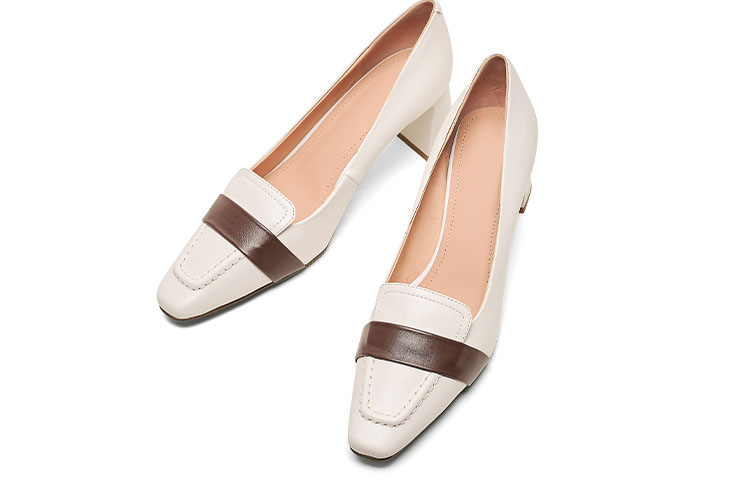 Purchase (W) ルイザ・バルセロス カラーブロック スクエアトゥ 5.5cm ヒール 'ベージュ' X901065 X901065