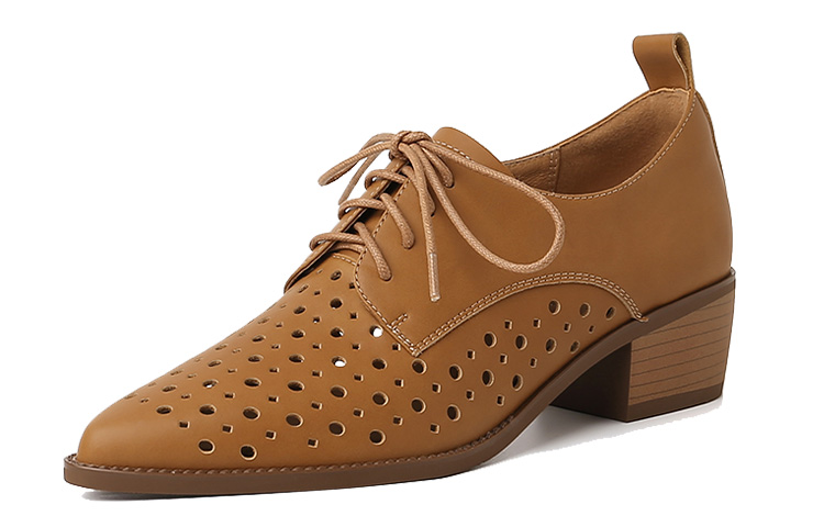 (W) Luiza Barcelos Cut-Out Fashion Chunky Heel 'Caramel'