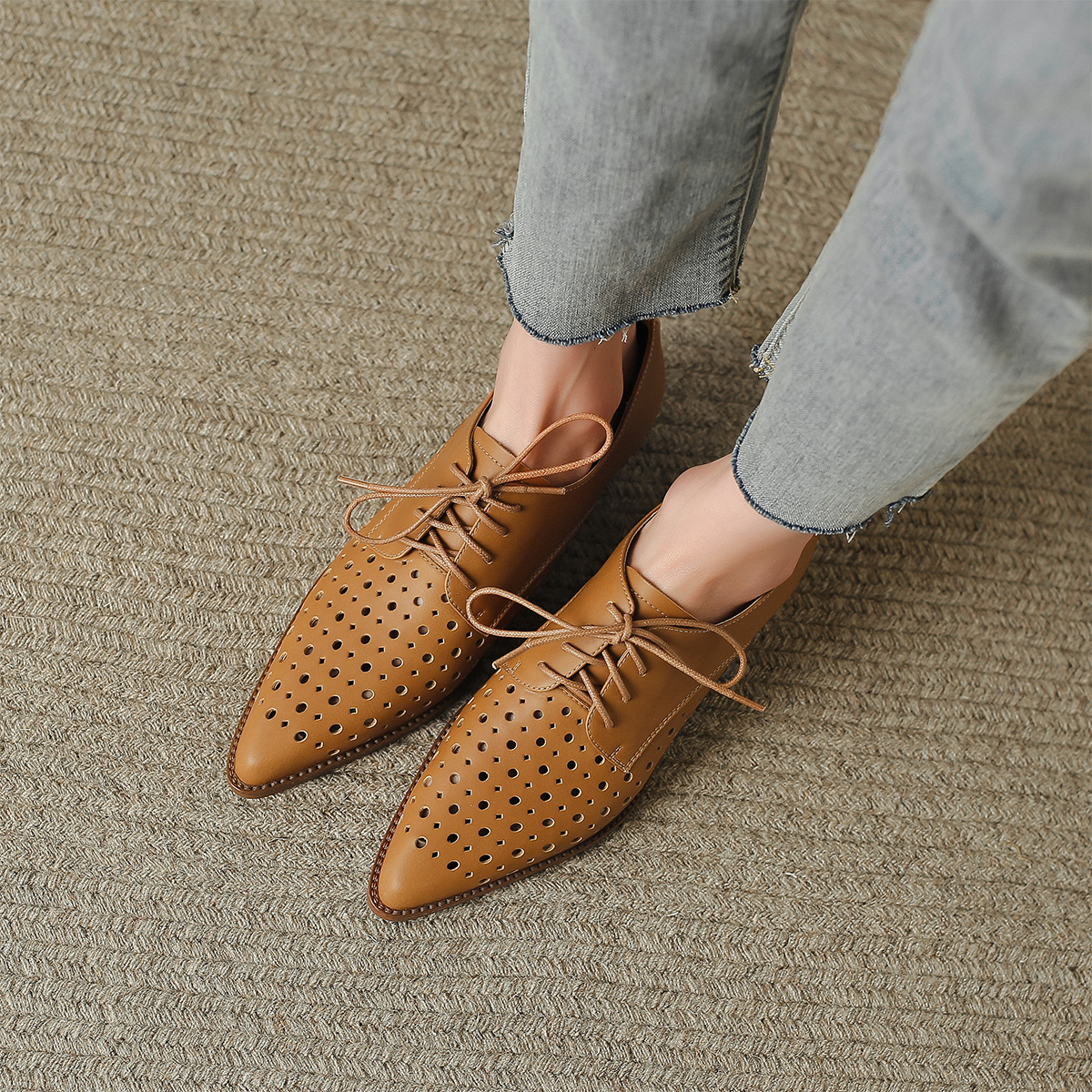 (W) Luiza Barcelos Cut-Out Fashion Chunky Heel 'Caramel' 圖 4