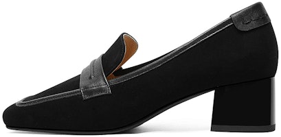 (Women) Luiza Barcelos Derby Chunky Heel Pumps 4.5cm 'Black Suede' X901126 (Women) Luiza Barcelos Derby Chunky Heel Pumps 4.5cm 'Black Suede' X901126
