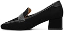Buy (W) Luiza Barcelos Derby Tumit Chunky 4.5cm 'Suede Hitam' X901126