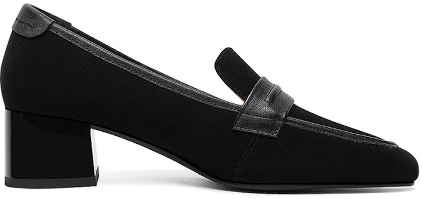 (Women) Luiza Barcelos Derby Chunky Heel Pumps 4.5cm 'Black Suede' X901126 Order (Women) Luiza Barcelos Derby Chunky Heel Pumps 4.5cm 'Black Suede' X901126