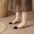 (W) Luiza Barcelos Fabric Pointed Toe Kasut Rata Kasual 'Camel Black' X901850