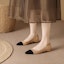 Order (W) Luiza Barcelos Fabric Pointed Toe Kasut Rata Kasual 'Camel Black' X901850