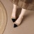 (W) Luiza Barcelos Fabric Pointed Toe Kasut Rata Kasual 'Camel Black' X901850