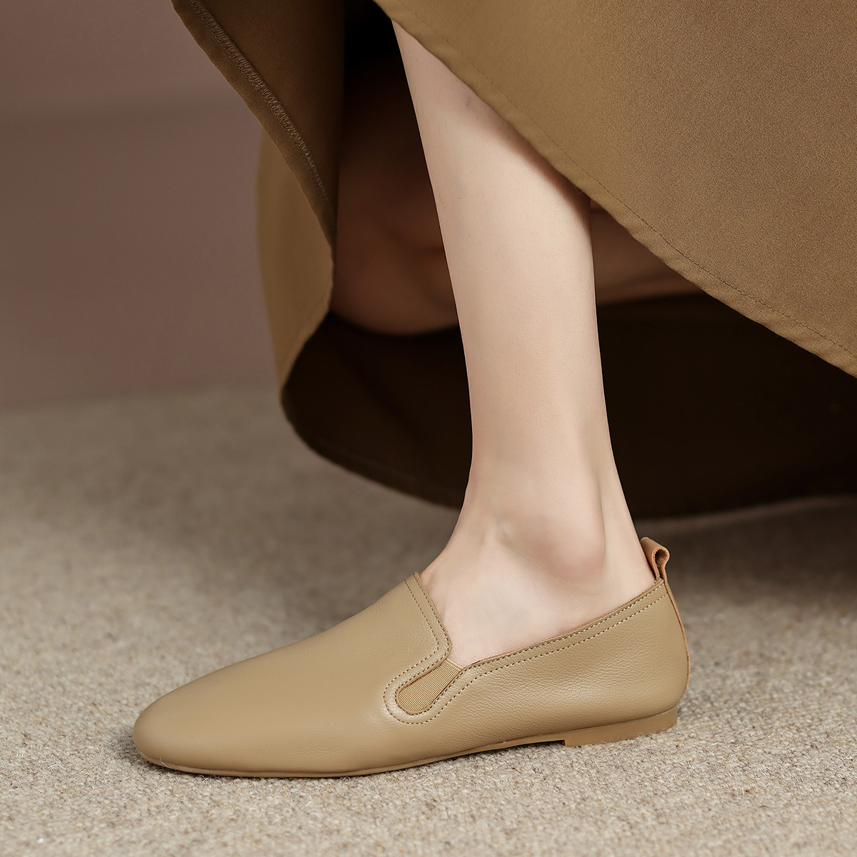 (W) Luiza Barcelos Fashion Casual Flat 'Apricot Tweed' 圖 6