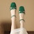 (Women) Luiza Barcelos Fashion Casual Sharp-Toe Versatile Chunky High Heels 5cm 'Green' X901297