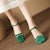 (Women) Luiza Barcelos Fashion Casual Sharp-Toe Versatile Chunky High Heels 5cm 'Green' X901297