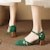 (Women) Luiza Barcelos Fashion Casual Sharp-Toe Versatile Chunky High Heels 5cm 'Green' X901297