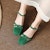 (Women) Luiza Barcelos Fashion Casual Sharp-Toe Versatile Chunky High Heels 5cm 'Green' X901297