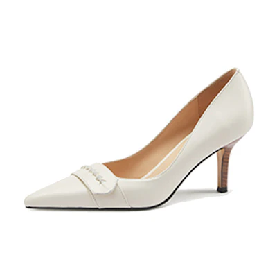 (W) Luiza Barcelos Fashion Pointed Toe Single Strap Stiletto 'Beige'