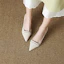 Sizing (W) Luiza Barcelos Fesyen Tumit Runcing Tali Tunggal Stiletto 'Beige' XWP1SK0397