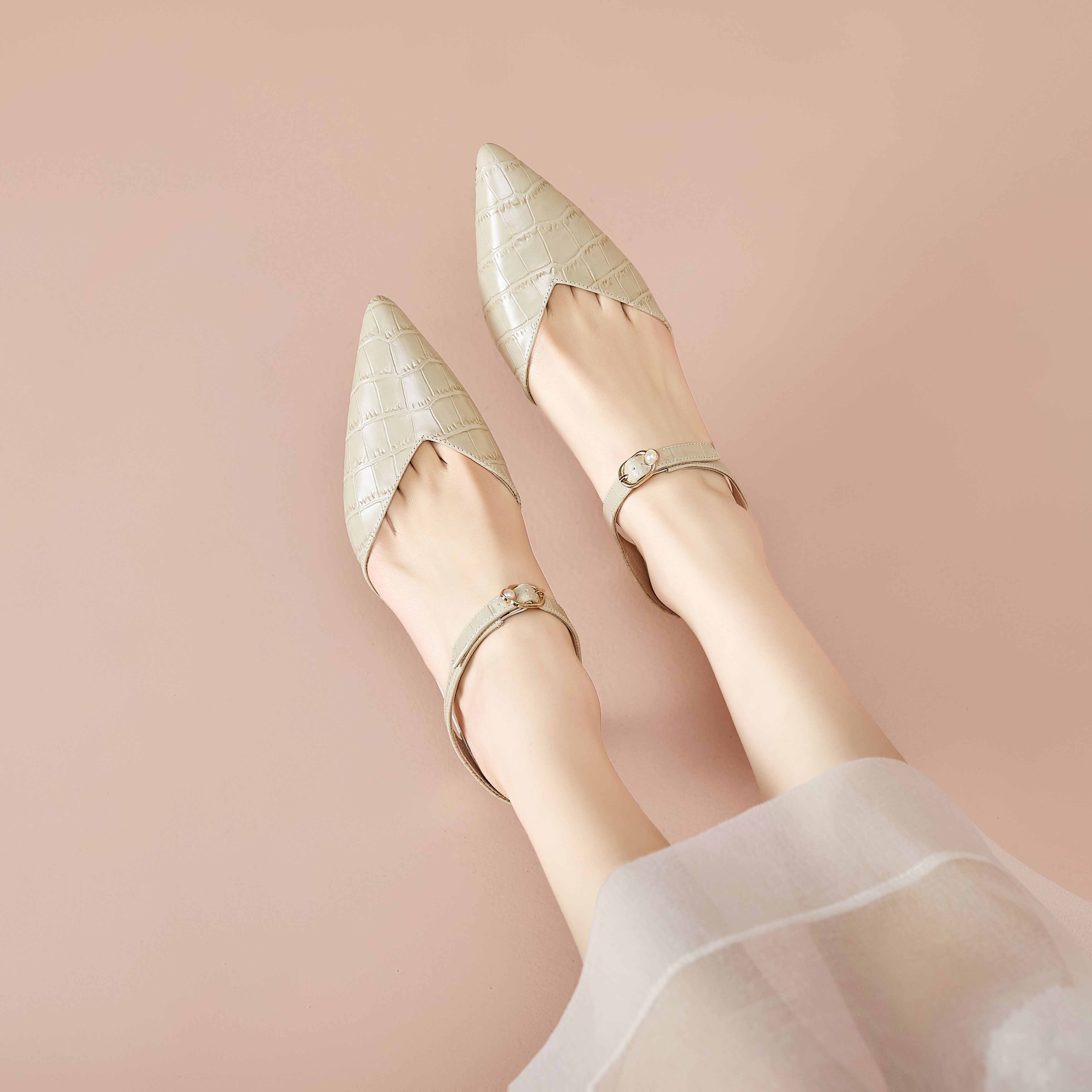 (W) Luiza Barcelos Fashion Pointed Toe Stiletto High Heels 'Apricot' 圖 4