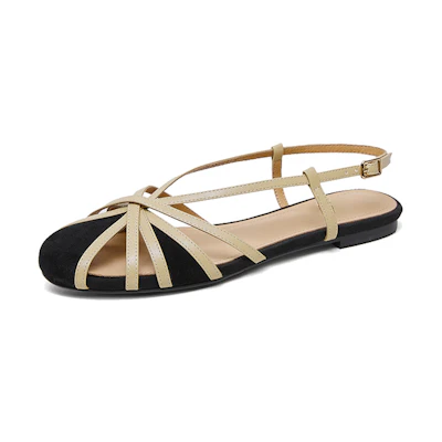 (W) Luiza Barcelos Fashion Sandals 'Black Apricot Buckle'
