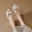 Purchase (Women) Luiza Barcelos Fashion Square Buckle Wedge High Heels 'Beige' X901650