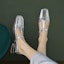 Lookbook (W) Luiza Barcelos Kasut Tumit Blok Hujung Petak dengan Gesper 'Perak' X901463