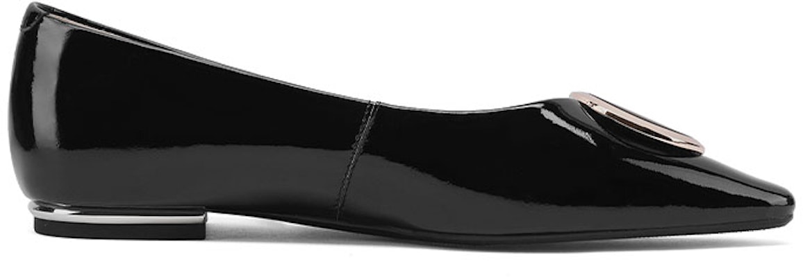 (Women) Luiza Barcelos Flat 'Black Patent Simple Metal Buckle Pointed' X900861 Order (Women) Luiza Barcelos Flat 'Black Patent Simple Metal Buckle Pointed' X900861